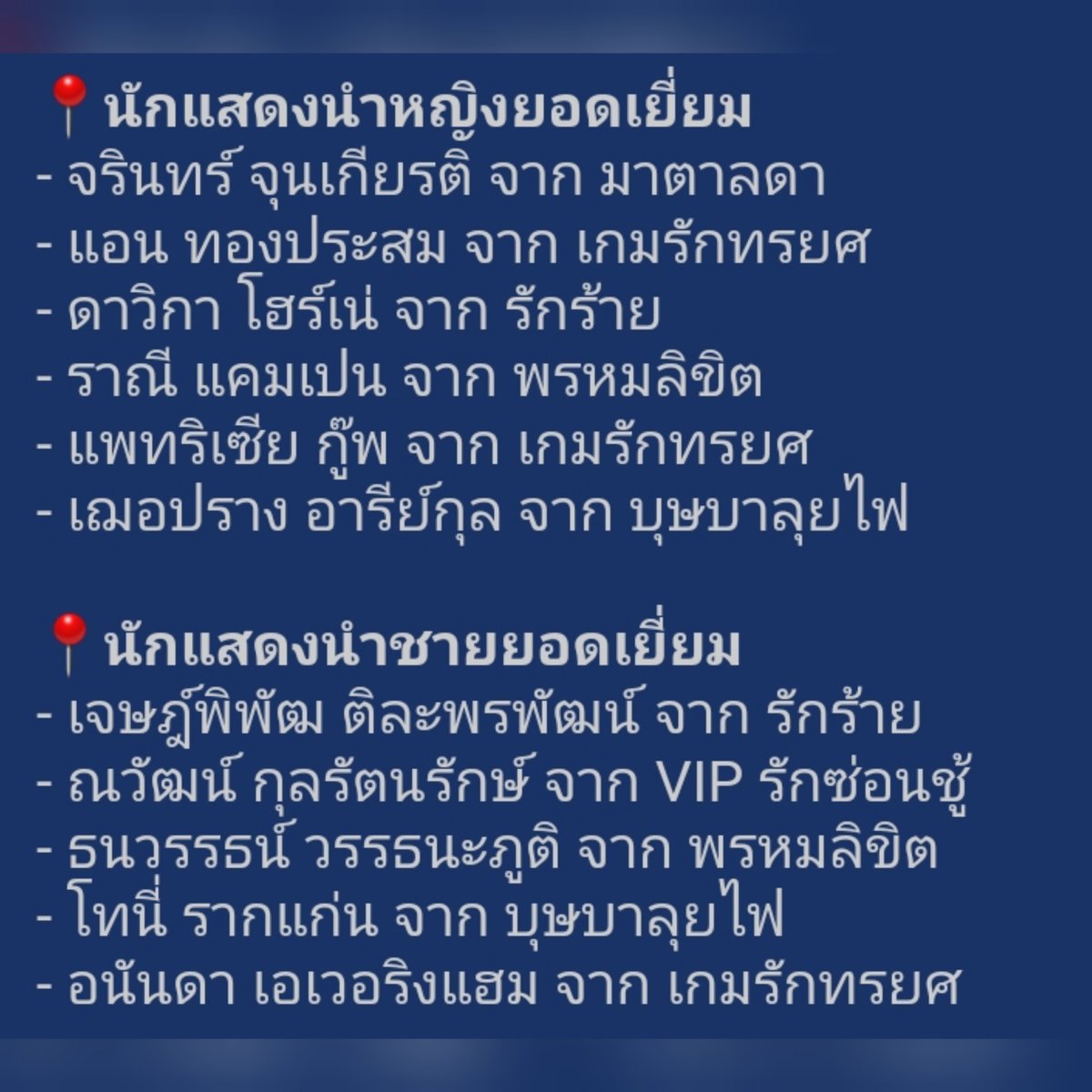 พลข ได้รับการพิจารณาชิงรางวัล นาฏราช ครั้งที่ 15
ผกก ตัวละคร ลับ ไม่พบในนี้
เพลงที่ บล ใช้ร้องงาน event ได้เสนอ
พระนาง ได้เสนอเข้าชิงรางวัล
Cr.กระทู้จาก pantip นาฏราช