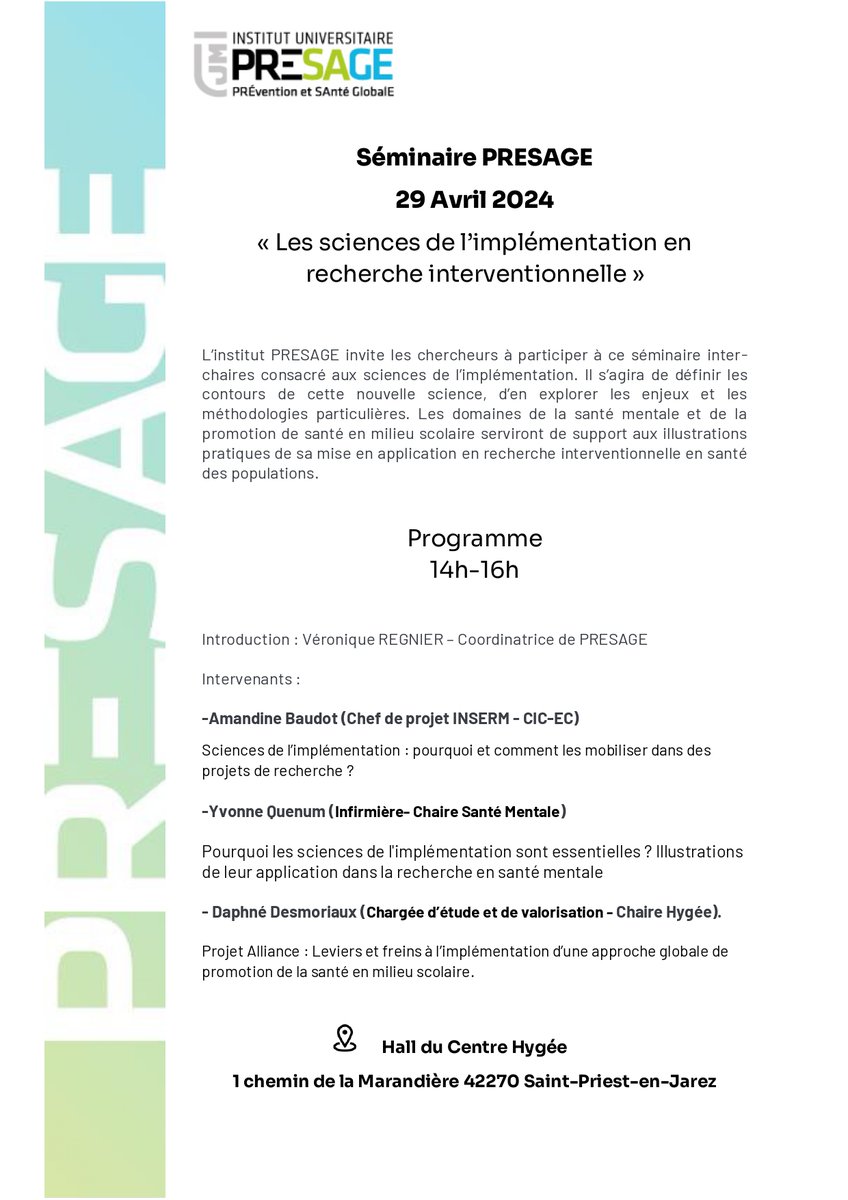 Institut PRESAGE tweet media