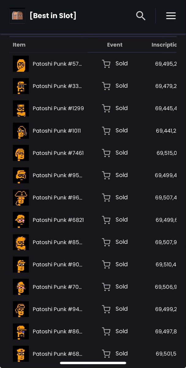 Our discord sales bot powered by @bestinslotxyz shows a massive PatoshiPunks sweep just went down 👀 🧹🧹🧹🧹🧹🧹🧹🧹🧹👀 🔥🔥🔥🔥🔥🔥 #PatoshiPunks #PP👣