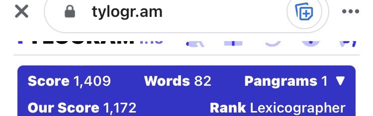 Been a while since I’ve been Lexicographer #tylogram