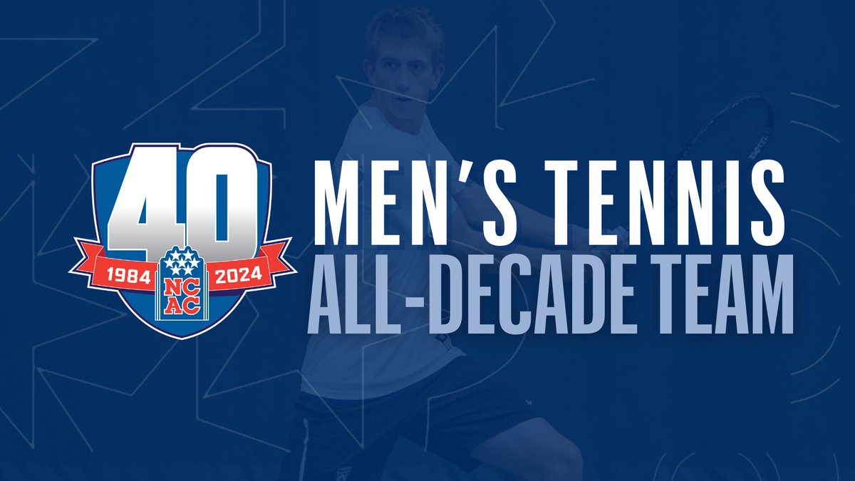 NCAC's tweet photo. .@NCAC 40th Anniversary Men's Tennis All-Decade Team Announced
#NCACPride | #Cheersto40yrs | #ncacten
📰 https://t.co/nGj7UTaQ9x https://t.co/oTwpxKZFah