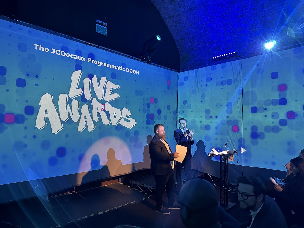 And now for something totally different… the <a href="/JCDecaux_UK/">JCDecauxUK</a> Programmatic DOOH Live Awards with <a href="/NewDigitalAge1/">NewDigitalAge</a>. Awesome venue to see how brands &amp; agencies are pushing their digital creativity into the real world. “The oldest media channel with the brightest future”.