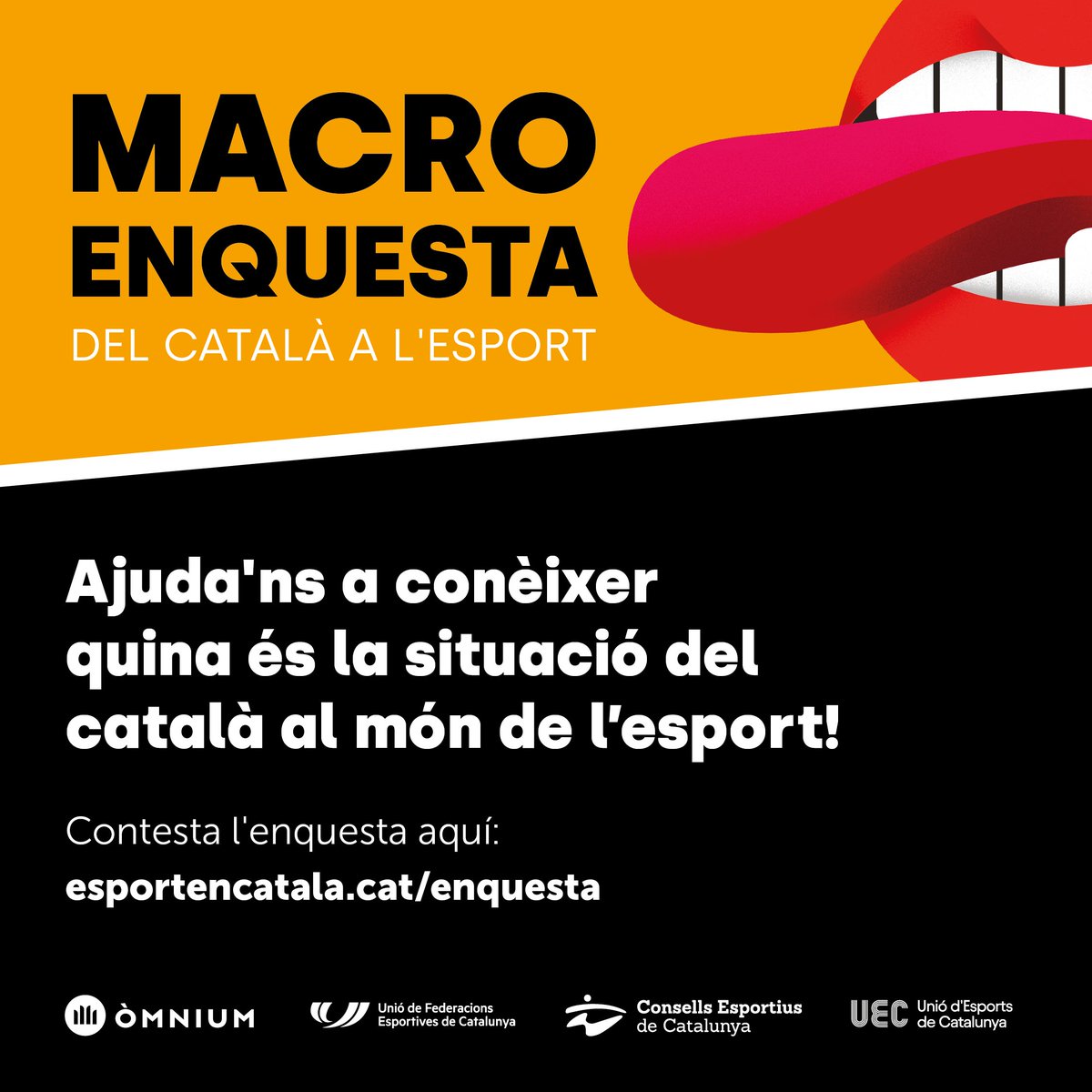 Òmnium l'Hospitalet (@omniumlh) on Twitter photo 👅 Ens ajudes a conèixer quina és la situació del català a l’esport? <a href="/omnium/">Òmnium Cultural</a>, <a href="/UFECcat/">Unió de Federacions Esportives de Catalunya</a> i <a href="/UCECcat/">Consells Esportius de Catalunya</a> engeguem l'estudi més gran fet mai en aquest àmbit.
👉 Ets entrenador/a, esportista, família o equip directiu? Fes-nos saber el cas del teu club: esportencatala.cat/enquesta 👅 Ens ajudes a conèixer quina és la situació del català a l’esport? <a href="/omnium/">Òmnium Cultural</a>, <a href="/UFECcat/">Unió de Federacions Esportives de Catalunya</a> i <a href="/UCECcat/">Consells Esportius de Catalunya</a> engeguem l'estudi més gran fet mai en aquest àmbit.
👉 Ets entrenador/a, esportista, família o equip directiu? Fes-nos saber el cas del teu club: esportencatala.cat/enquesta