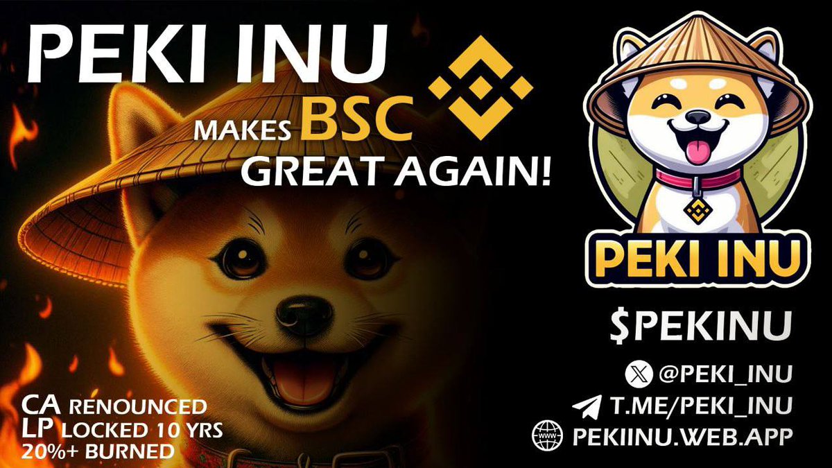 CryptoMoonSh0ts's tweet photo. #Crypto

UPDATE 🤝

PEKI INU 🐶🇨🇳💣 THE NEXT INU

LP LOCKED 10 YEARS ! 
CONTRACT RENOUNCED 📝
LOW MARKETCAP AND SOLID COMMUNITY 

🌐 Website: https://t.co/3oYITrh905

V1 SWAP : (V2 COMING THIS WEEK) 
https://t.co/I1eC4eVr6s https://t.co/3JS8jMhBgd