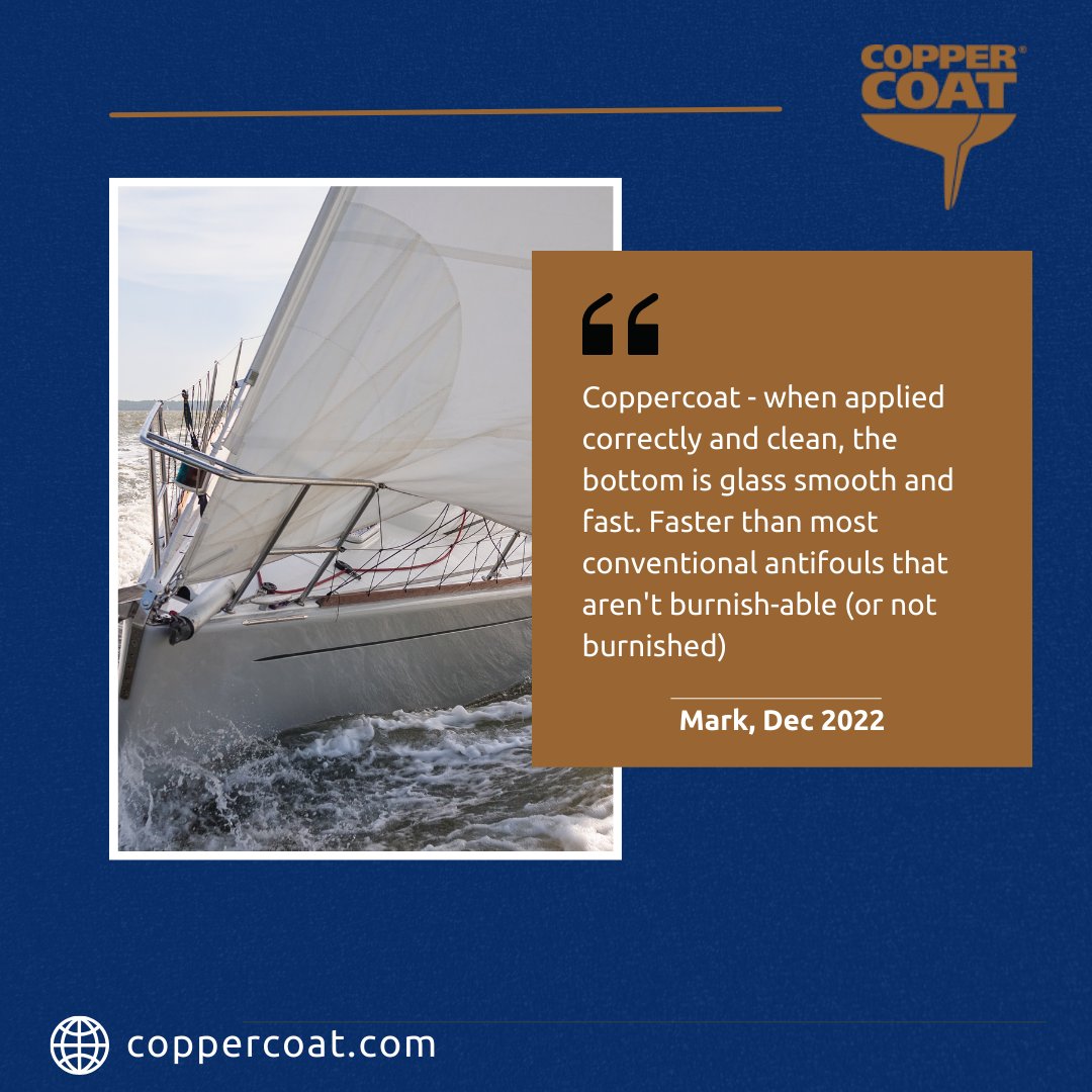 Do you want a smooth clean bottom that gives faster results? Thank you Mark for this review of Coppercoat.