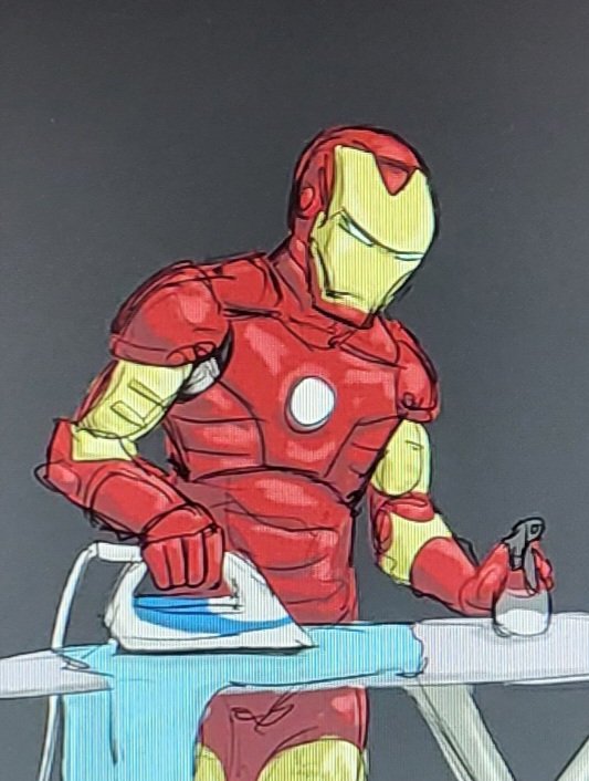Iron man ironing...