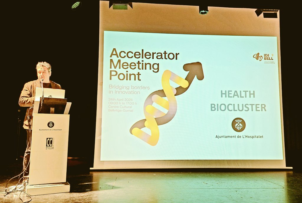 aporqueras's tweet photo. Nueva jornada AMP - Accelerator Meeting Point de @idibell_cat: espacio de promoción y aceleración de la transferencia al mercado de proyectos de innovación en #Salud.
Damos a conocer más detalles del #BioCluster a los distintos actores del sector.
#CampusBellvitge #AMP2024 https://t.co/gsiR57RmNd