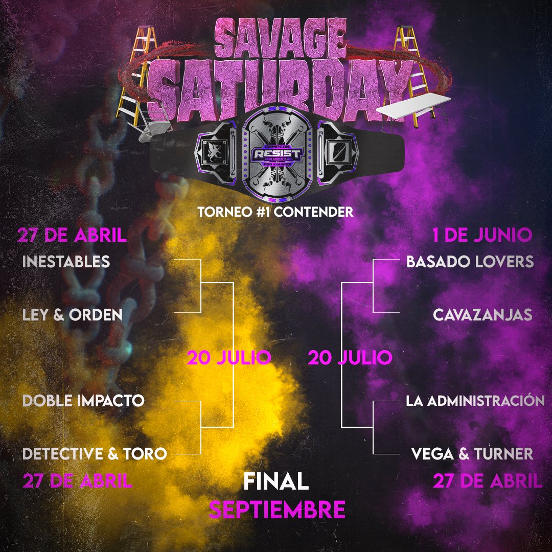ResistPW's tweet photo. ☠️ RIOT: SAVAGE SATURDAY🪜
🗓 Sábado 27 de Abril

🚨Inicio de un TORNEO para determinar los #1 Contenders a los Campeonatos por Equipos de RESIST 🏆

📍 Casinet d'Hostafrancs (Carrer del Rector Triadó, 53)
🕠 Apertura de puertas 17:30 (Inicio del show 18:00)
🎟️ Entrada Inversa https://t.co/ogwujtEr0X
