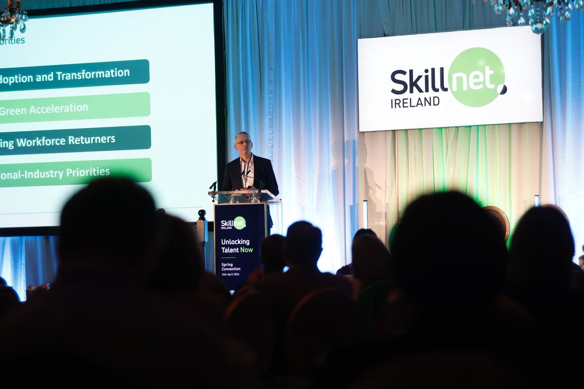 “By investing in people through ESF+, Skillnet Ireland is developing a resilient workforce to ensure a better future for Irish enterprise” Dave Flynn, Director of Business Networks, Skillnet Ireland, speaking at today's Unlocking Talent Now Spring Convention.  #SkillnetIreland…