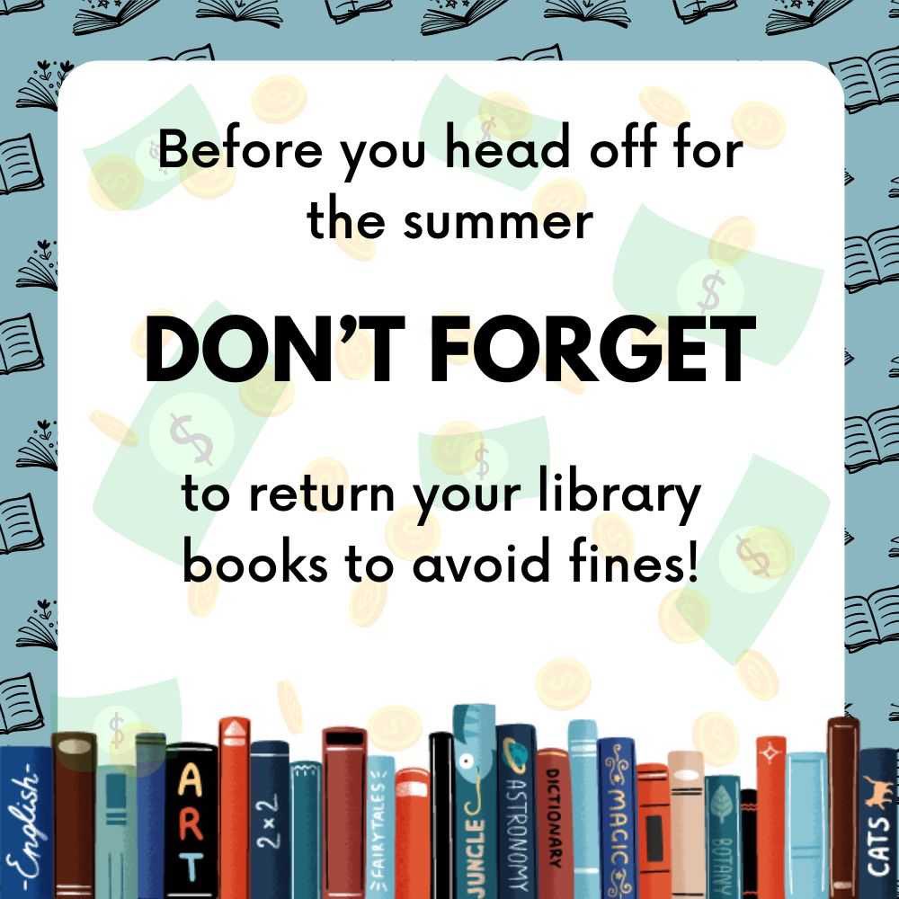 StClairLibrary's tweet image. Are you graduating or leaving for the summer? Still have library books? With the semester nearing the end, a gentle reminder to drop off any books before leaving campus. #avoidthefines