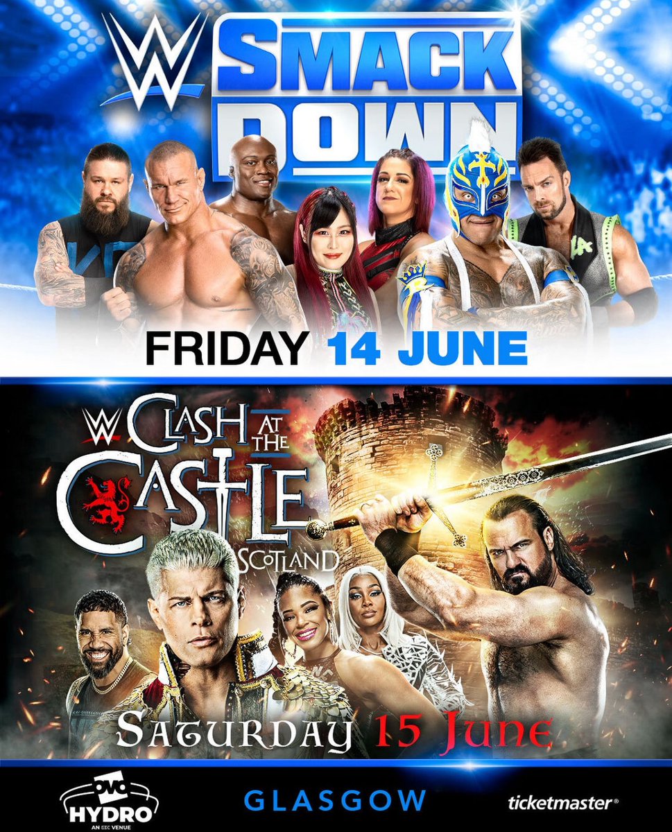 Want to go to #WWECastle? If you registered for our exclusive presale, be sure to check your e-mail to score combo tickets to #SmackDown and Clash at the Castle: Scotland now!
