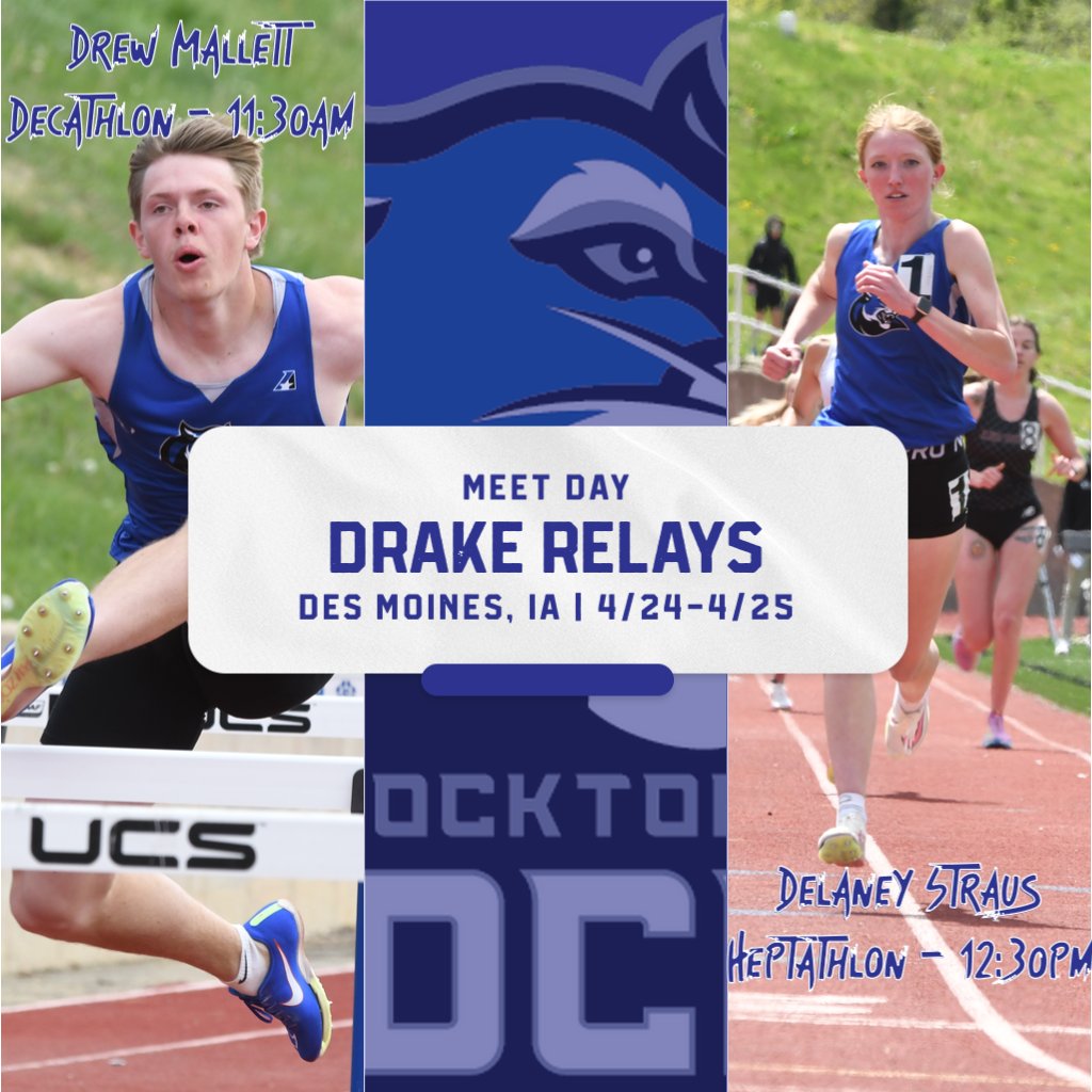 #TrackandField Good luck to @CSCWildcatXCTF athletes Drew Mallett (decathlon) and Delaney Straus (heptathlon) as they compete in the Drake Relays Wednesday and Thursday in Des Moines, Iowa. Follow their progress at the link below:
tinyurl.com/mvsm5smx

#GoWild #CSCWildcats