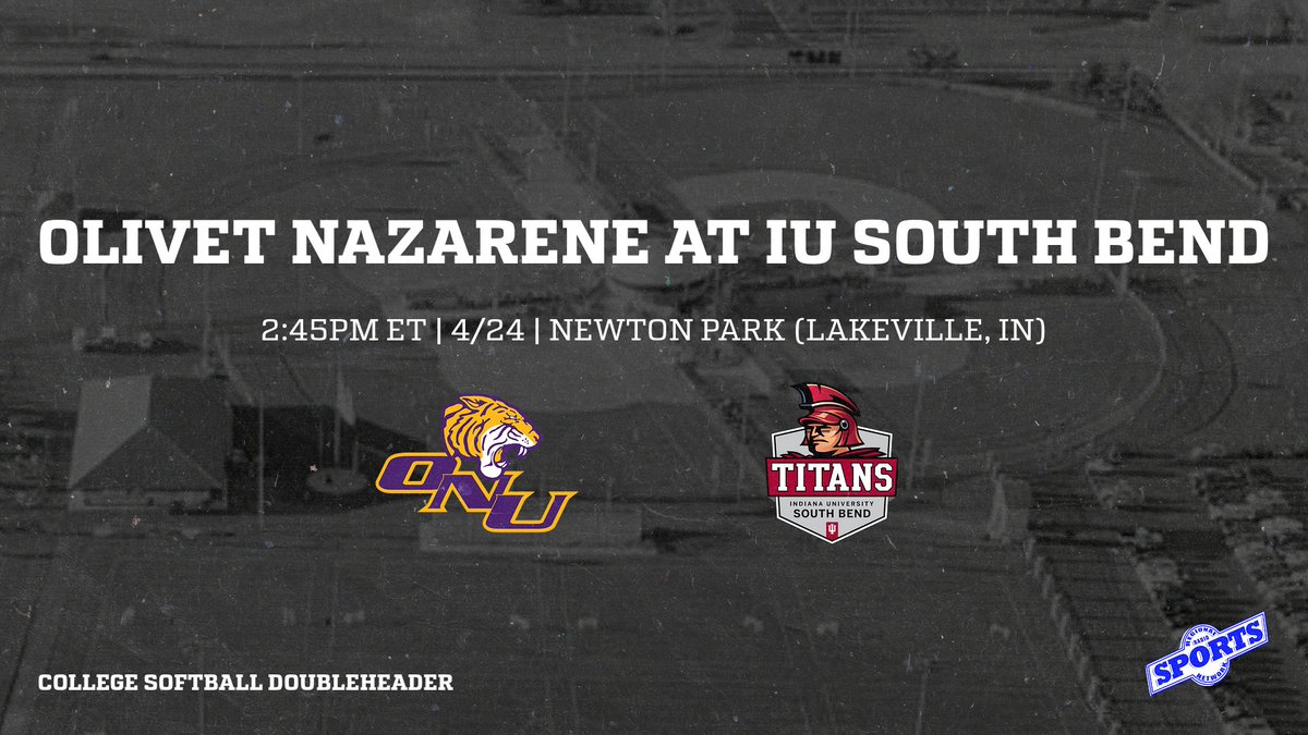 We've got college softball in action today as the Indiana South Bend Titans host the Olivet Nazarene Tigers in a CCAC conference doubleheader! Join Tanner Camp at 2:45PM ET for pregame coverage from Newton Park in Lakeville on rrsn.com video and our Facebook!