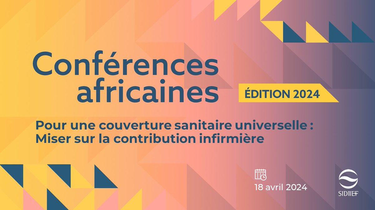 Vous n'avez pas pu assister aux Conférences africaines du SIDIIEF "Pour une couverture sanitaire universelle: miser sur la contribution infirmière" du 18 avril dernier? Rediffusion en accès libre:
🔗 sidiief.org/conferences-af…

#CSU #infirmière #infirmier #ODD #innovationInfirmiere