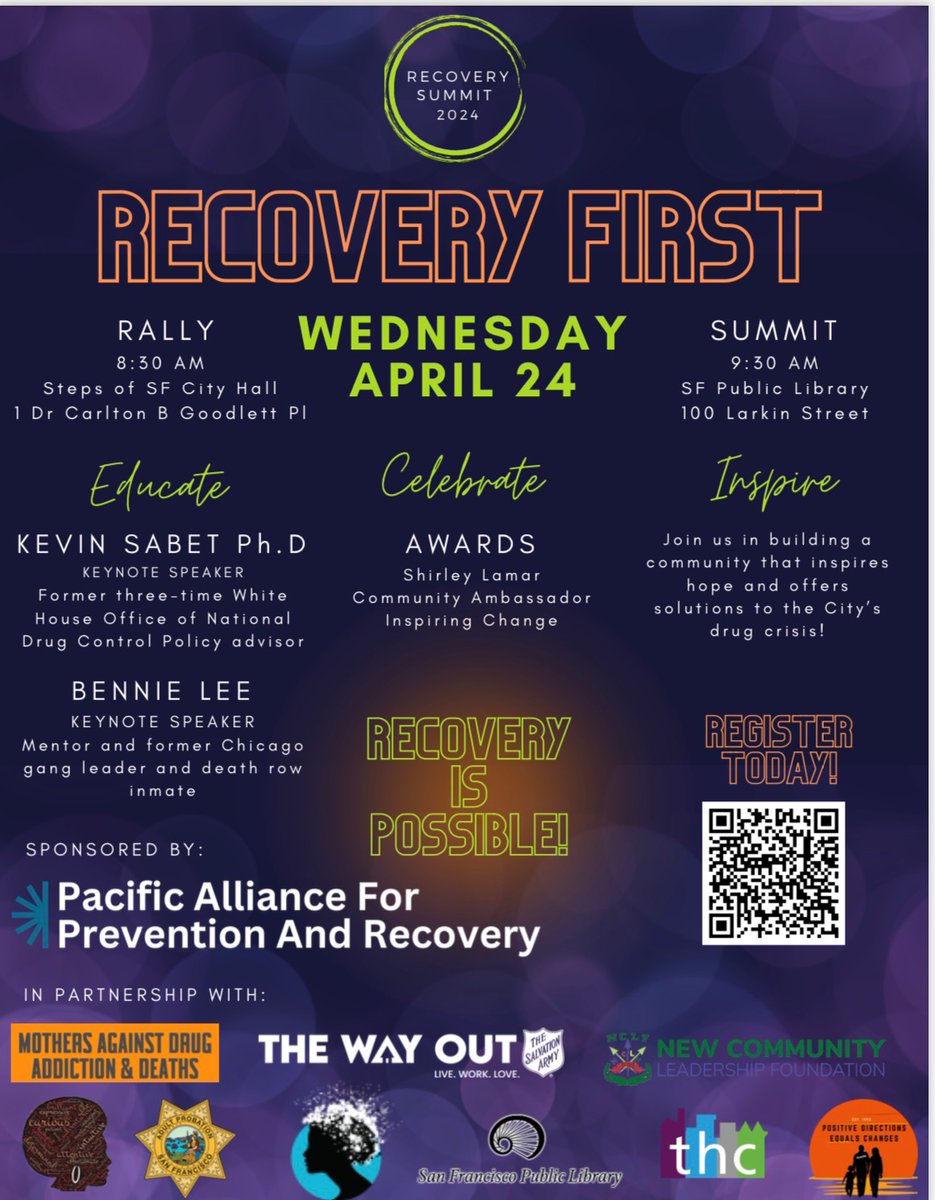 The Recovery Summit is happening today in San Francisco! 250 members of the recovery community and local officials come together in support of recovery as a solution to the drug crisis in our community! @salvationarmysf @PD_4_Life @SFAPD @SisterWomen @Gina_McDee @SteveAdami