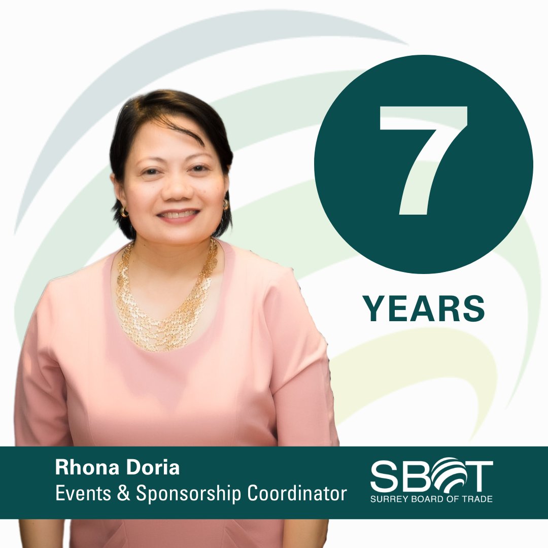 Today we celebrate our Events & Sponsorship Coordinator Rhona Doria's 7 years at the SBOT! She does a marvellous job of organizing our many events + delivering on sponsor benefits. She ensures all the little details are completed to maintain the high quality of our events!