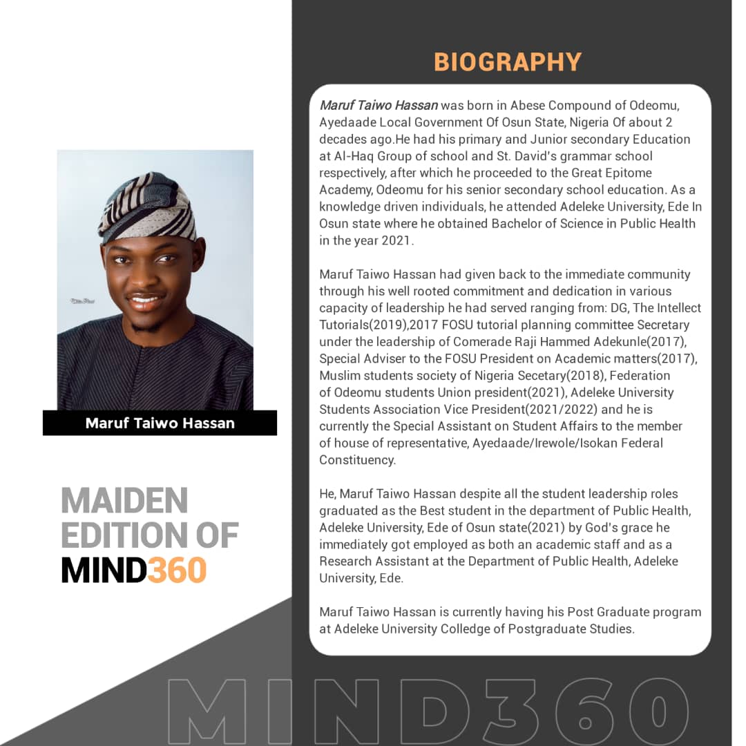 Horla_diyah's tweet photo. Let's come together and give answers that we all seek come 14th of may 2024 at the MIND360 conference at the osun state university multipurpose hall osogbo campus.
To register for the Amazing experience
Click the link below
https://t.co/3pJG2wlgtP
#MIND360 #MIND360Youth https://t.co/QNwqr8aHKT