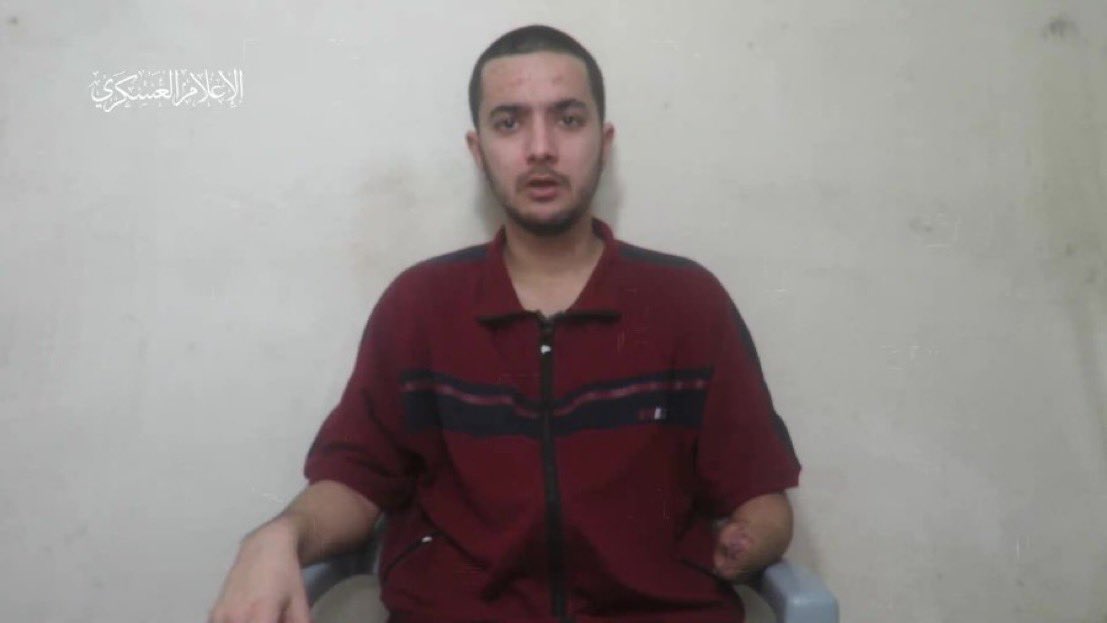 Hersh Goldberg-Polin, 23. He is an American-Israeli dual citizen. Seen here before his kidnapping and in a recently released hostage video, his arm blown off. It’s been 200 days in hell. There are 133 of him. Bring them home 🇺🇸 🇮🇱