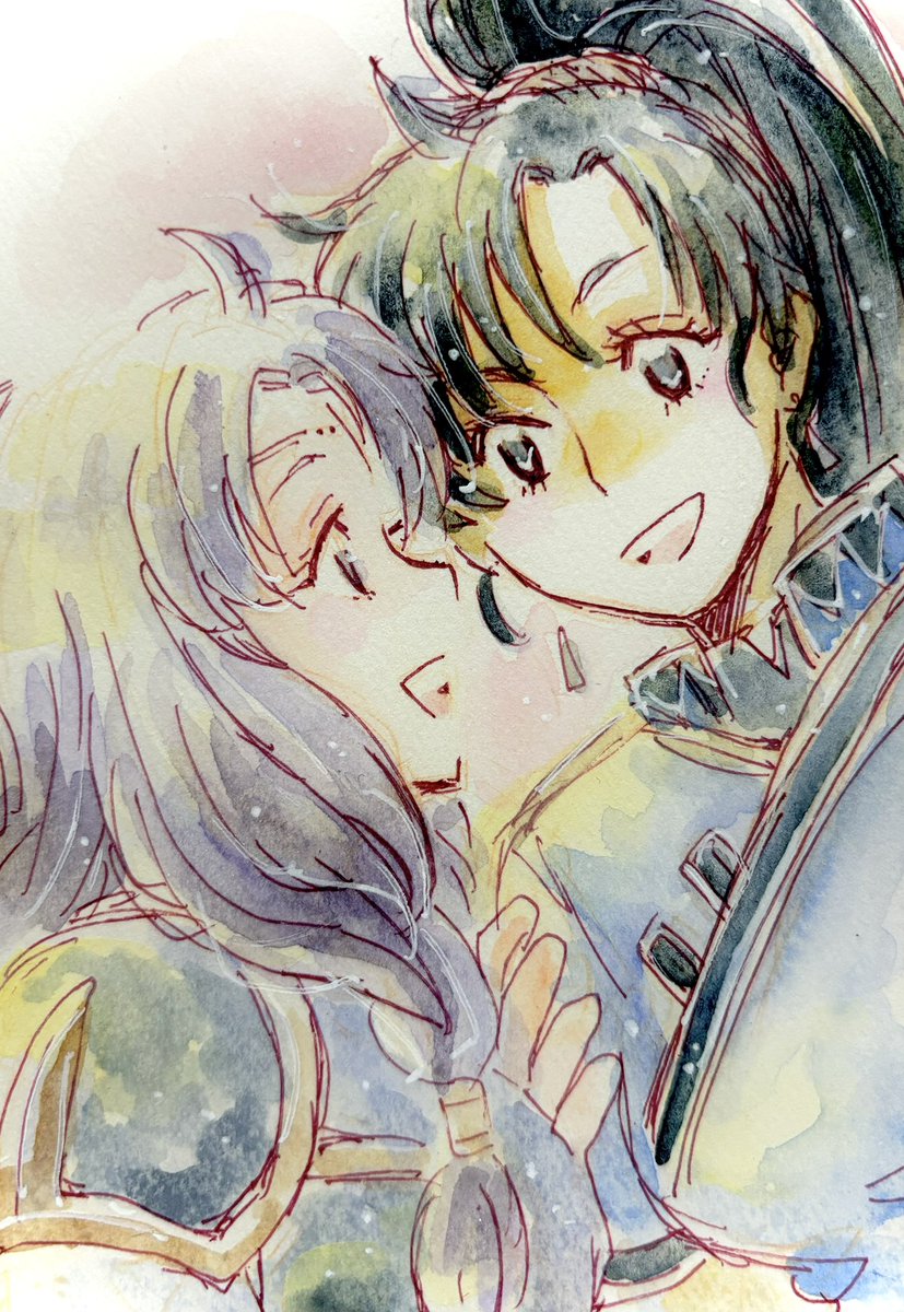 お題:ファイアーエムブレム烈火の剣
リンとフロリーナ　ズッ友✨

 #FE版深夜の真剣お絵描き60分一本勝負