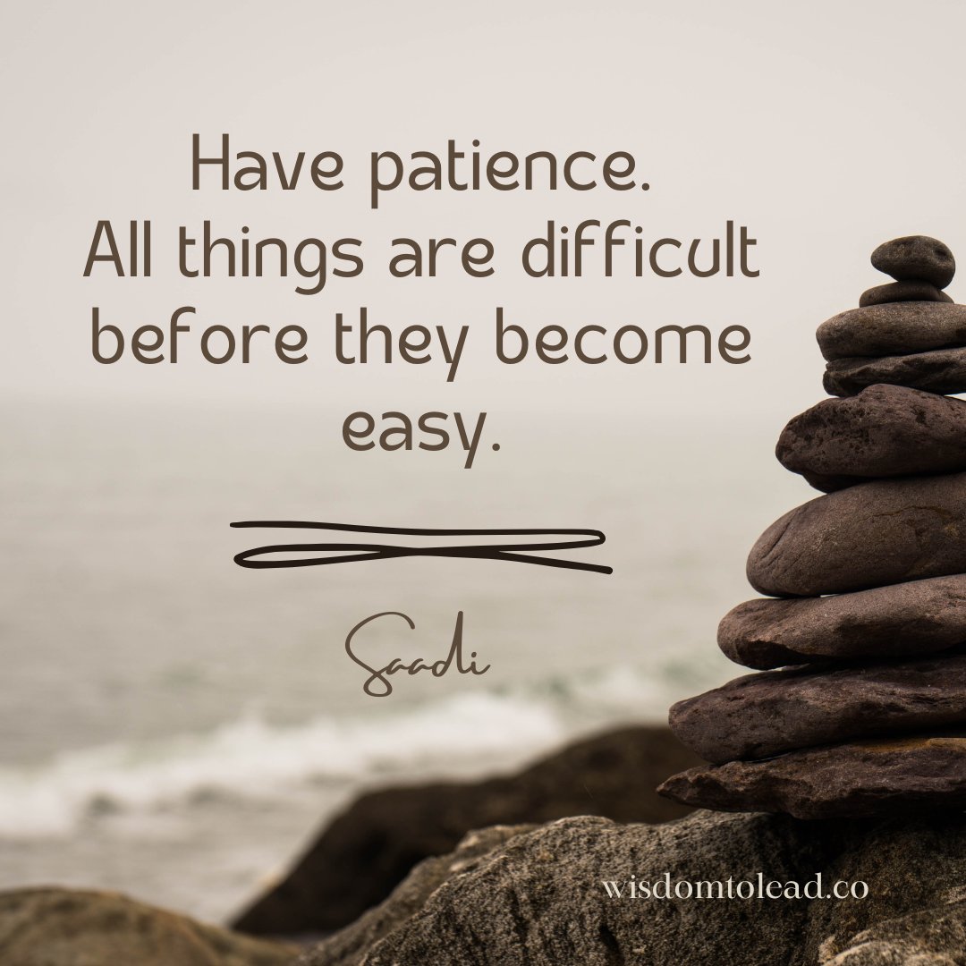 Patience is the key to overcoming challenges and achieving success. 🌟

#Patience #Persistence #SuccessMindset #KeepGoing #WisdomToLead