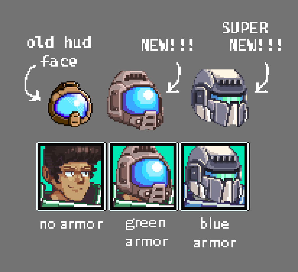 I told you he'd still have his iconic helmet!

Wait a minute. What the heck is that new thing on the right?
#TreasureTech #DOOM #GZDOOM