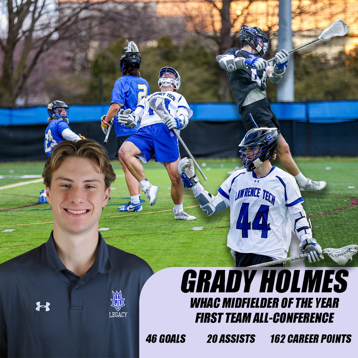 Huge congratulations to Captain Grady Holmes on winning WHAC Midfielder of the Year and earning First-Team All-Conference honors!!