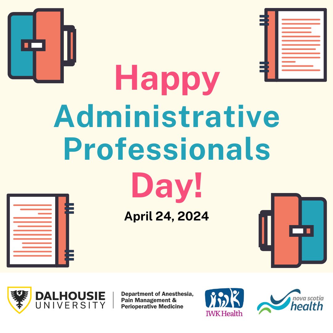 Happy Administrative Professionals Day to all of our amazing @HealthNS @IWKHealth @DalAnesthesia admins. They deserve our thanks today, and every day! #AdministrativeProfessionalsDay