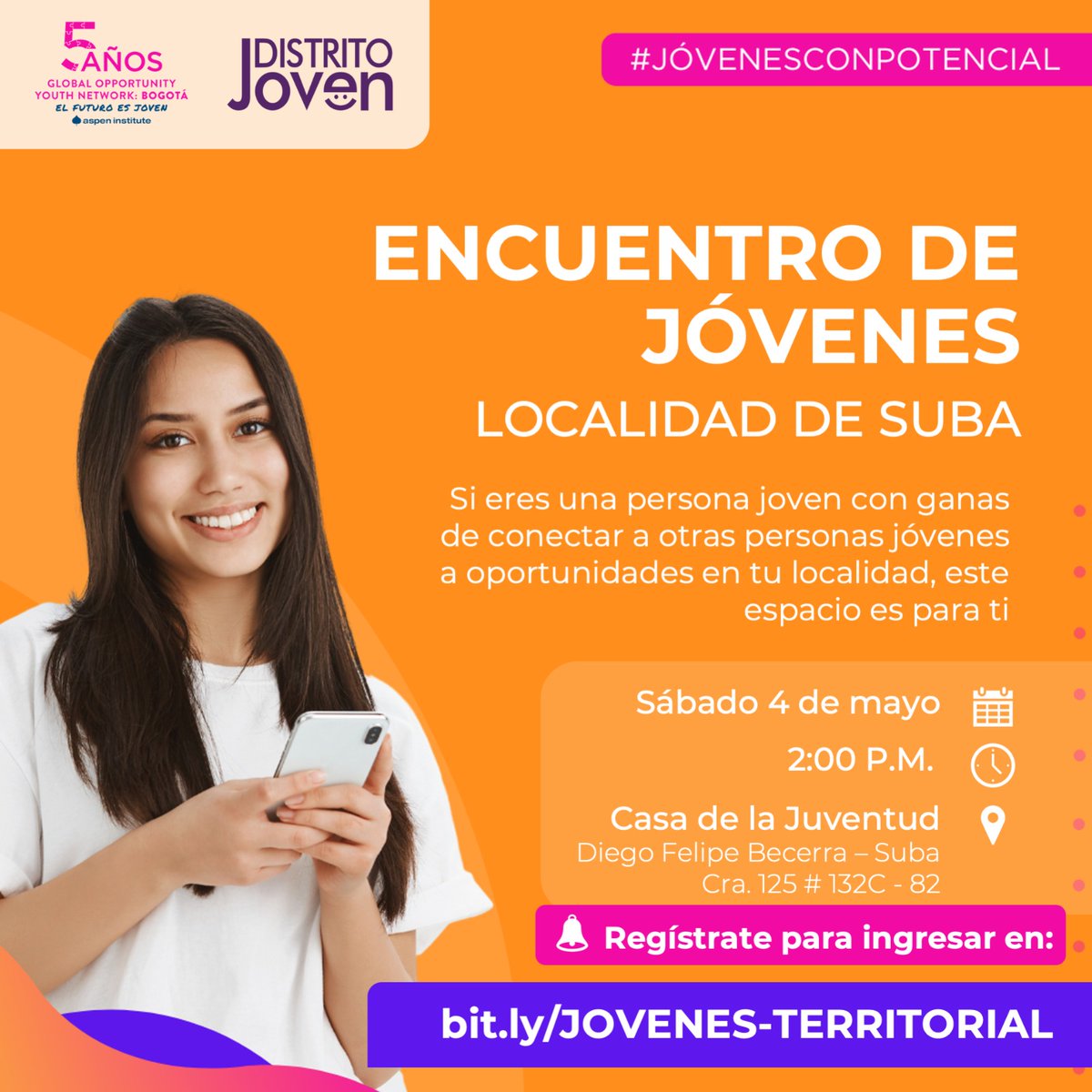 ¡Un llamado a la JUVENTUD DE SUBA! 📢 ¿Te interesa llevar más y mejores oportunidades a otras personas jóvenes como tú? 🌟 Te invitamos a ser parte de este encuentro en tu localidad. Inscríbete aquí bit.ly/JOVENES-TERRIT…