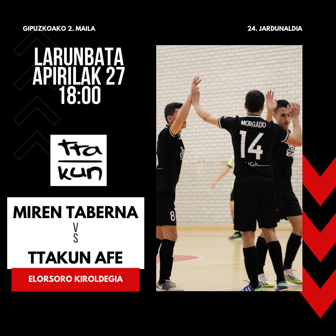 Punto batea daukeun liderran etxie bixitauko deu zapatun. 3 partido bakarrik falta die liga regularra bukatzeko eta gure helburutik gertuo eoteko! Etorri ekipue animatzea! 🖤

🏆 24. Jardunaldia
📆 Apirilak 27, larunbata
🏟️ Elorsoro Kiroldegia
📍Oiartzun
⏰ 18:00
🆚 Miren Taberna