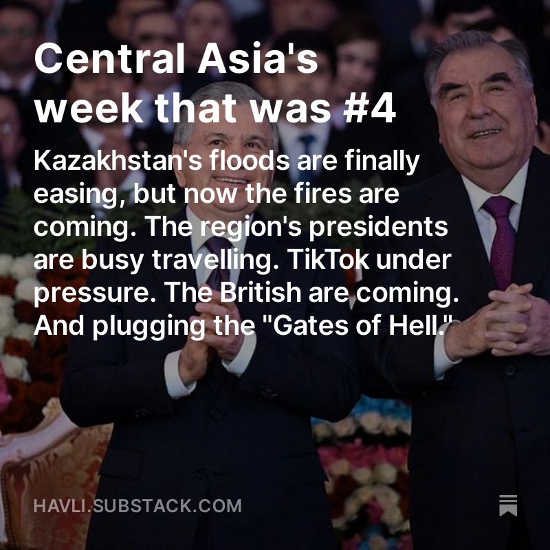 But what's happened this week in Central Asia? I hear you complain. And I don't just want the big politics, economy stuff, some other things too, you continue to bleat, quite annoyingly now. Well, here you go havli.substack.com/p/central-asia…