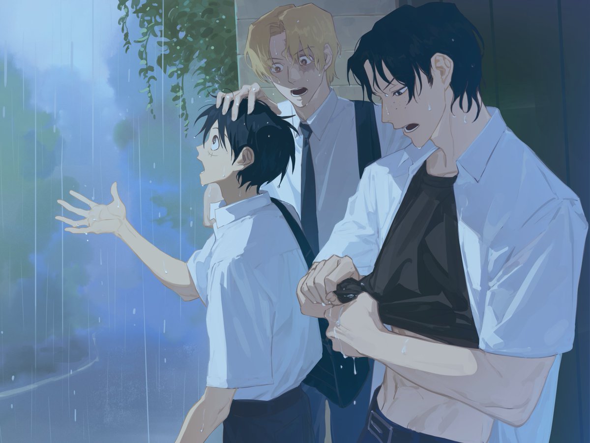 umulumul1020's tweet image. 하교하는 길에 소나기