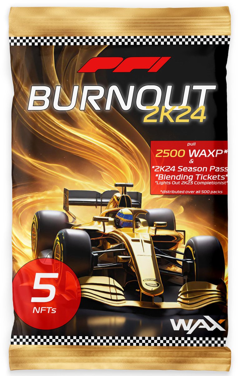 📣 New Collab: Passion For It 🏎🏁

🏆 Burnout Pack 2K24 (Floor: 37 WAX🤑) 

1⃣Follow me & @PassionForItWAX
2⃣RT,❤️& tag 4 mates
3️⃣Drop WAX Wallet & join discord server 
discord.gg/pCVxrrSZ

⏰72 Hs🍀

@WAX_io @neftyblocks @AtomicHub $WAXP
#NFTs #WAXNFT #NFTGiveaway #NFTGame