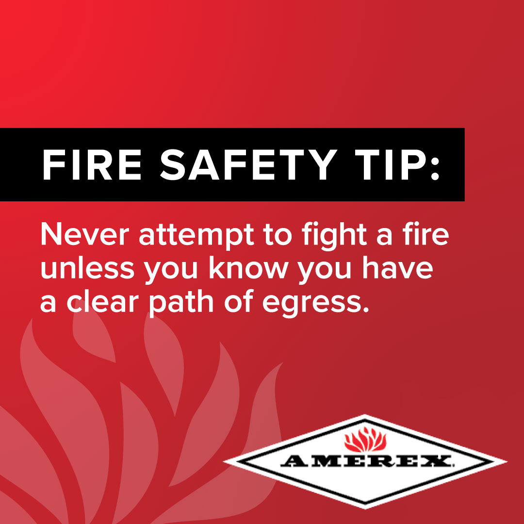 Fire Safety Tip: Never attempt to fight a fire unless you know you have a clear path of egress — or way out! #firesafetytip #fireextinguishers