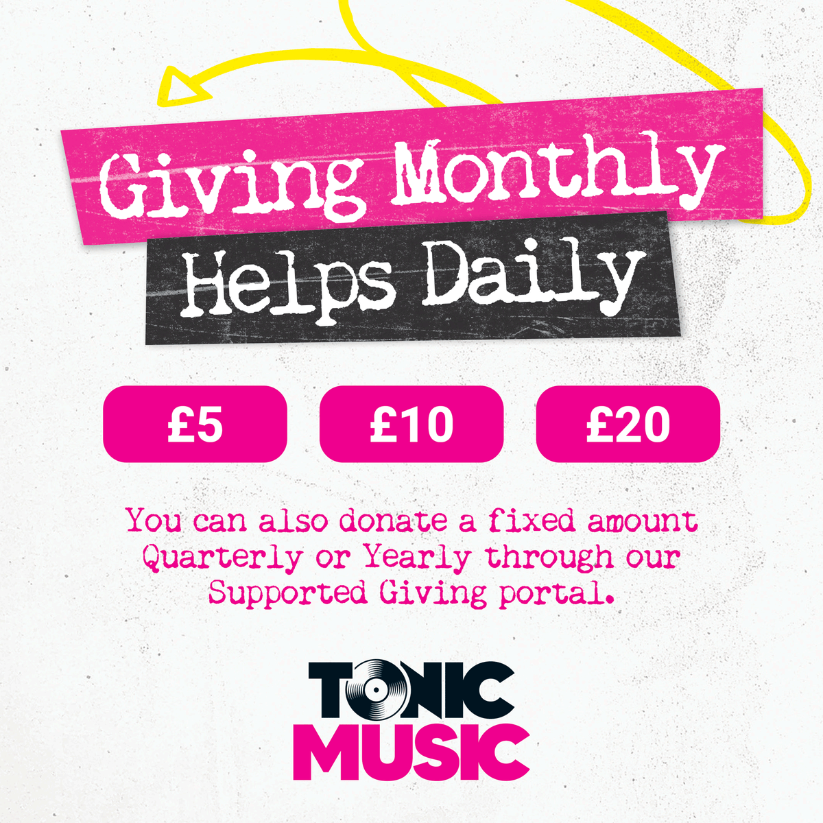 Your kind donations help us to drive for a world with good mental health for all. → tonicmusic.co.uk/donate → donate.supportedgiving.com/tonic-music-fo… #MentalHealth #Music #Tonic #NeverMindTheStigma #TonicRider #Wellbeing #fundraise