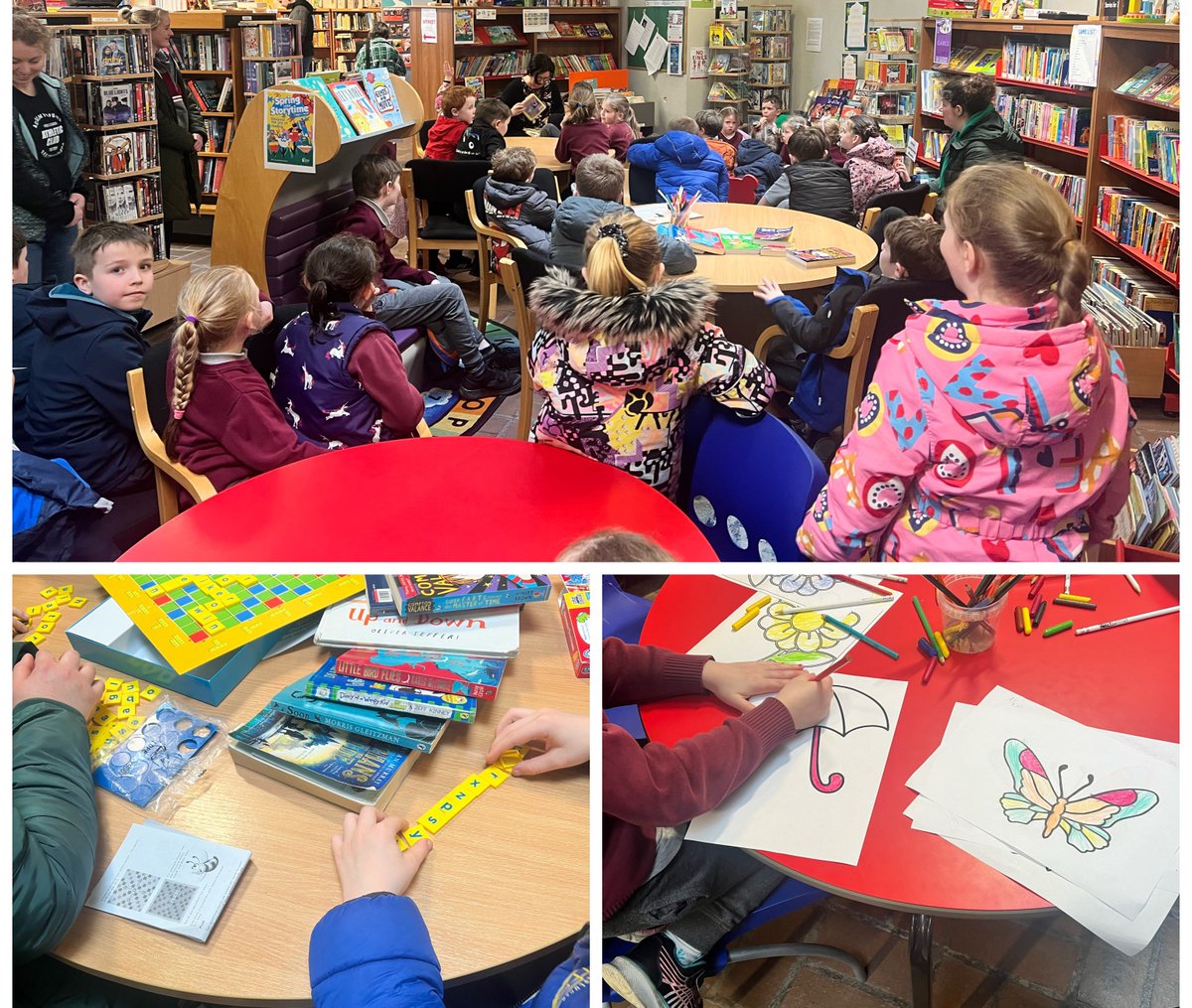 Recently #BantryLibrary were delighted to have 4 classes from Dromore school visit for #SpringintoStorytime. They had a fun filled morning of stories, games, colouring, jokes and reading.
#TakeACloserLook 
@LibrariesIre