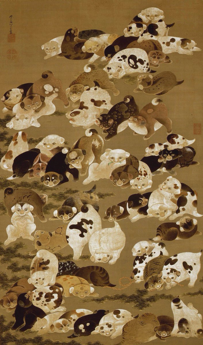伊藤 若冲 （Itō Jakuchū、1716-1800） 『百犬図』 （One Hundred Dogs）