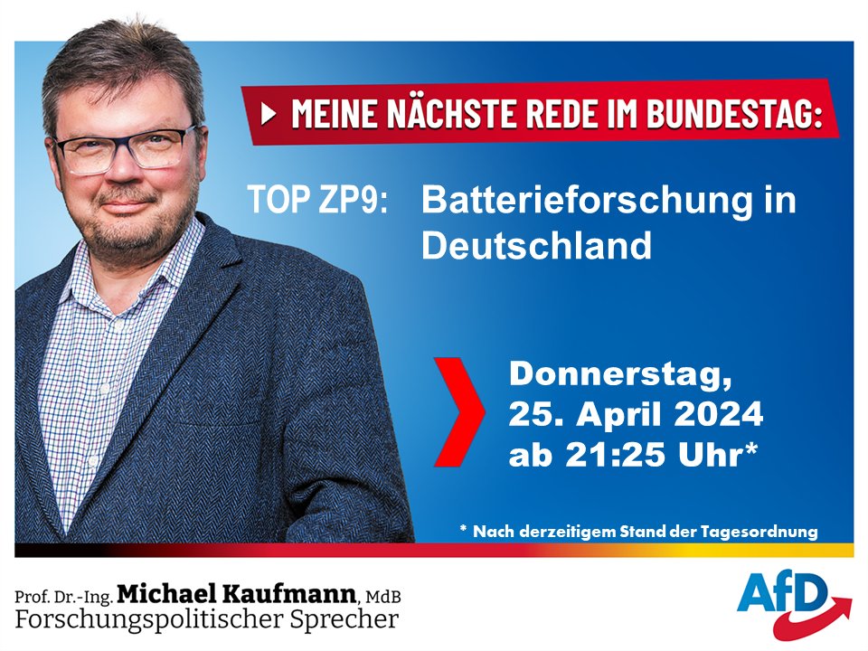 #Bundestag: #Batterieforschung in #Deutschland @AfDimBundestag