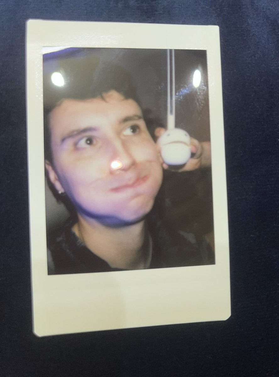 dnp drought? NOT TODAY 
have this cute polaroid pic of dan going :3 ft otamatone