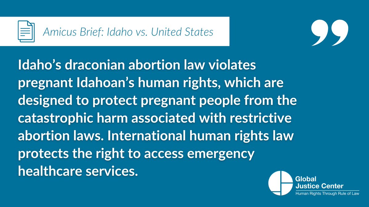 (2/3) By imposing an abortion ban with extremely narrow exceptions, Idaho is not only violating federal law governing medical emergencies — it is violating the human rights of pregnant Idahoans.