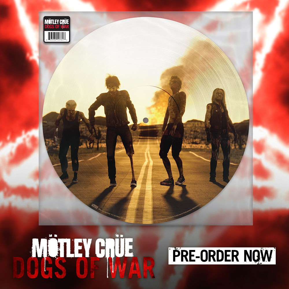 🔥 Brand new music from the Crüe! 🔥
Pre-Order the picture disc for our new single 'Dogs of War' now!! MotleyCrue.lnk.to/DogsOfWarTP

#MötleyCrüe #DogsOfWar #VinylMayhem