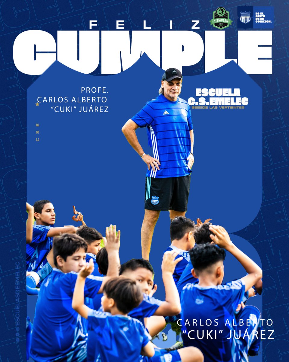 ¡UN ÍDOLO ESTÁ DE CUMPLEAÑOS!
¡Feliz cumpleaños Profe!🥳🎂🎁🎉

🙌🤩 Hoy enviamos un fuerte abrazo y los mejores deseos al Cuki  en su día, un campeón que dijo un día:

“Tiemblen porque volví ” 💙💙💙🔥
#PorEmelec 🤜🏻🤛🏻⚡#Emelec <a href="/CSEmelec/">Club Sport Emelec</a>