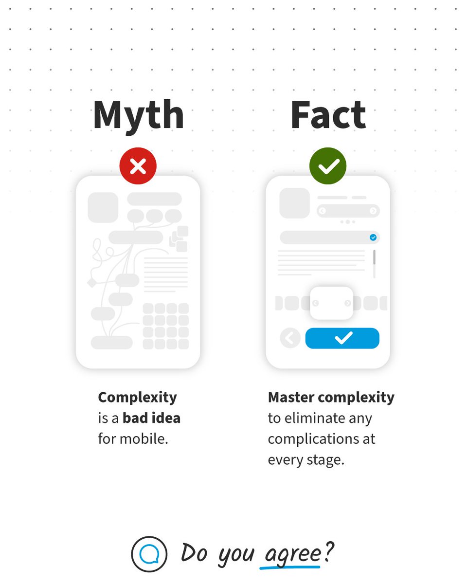 Although minimalism is a prominent trend in #MobileDesign, it doesn't imply that complexity is a bad idea. 💡 Creating complex #MobileApps doesn't always equal less user-friendly experiences. Do you agree? 👀 Learn more 👉 bit.ly/49WvI8w #UXDesign #UIDesign #uxui