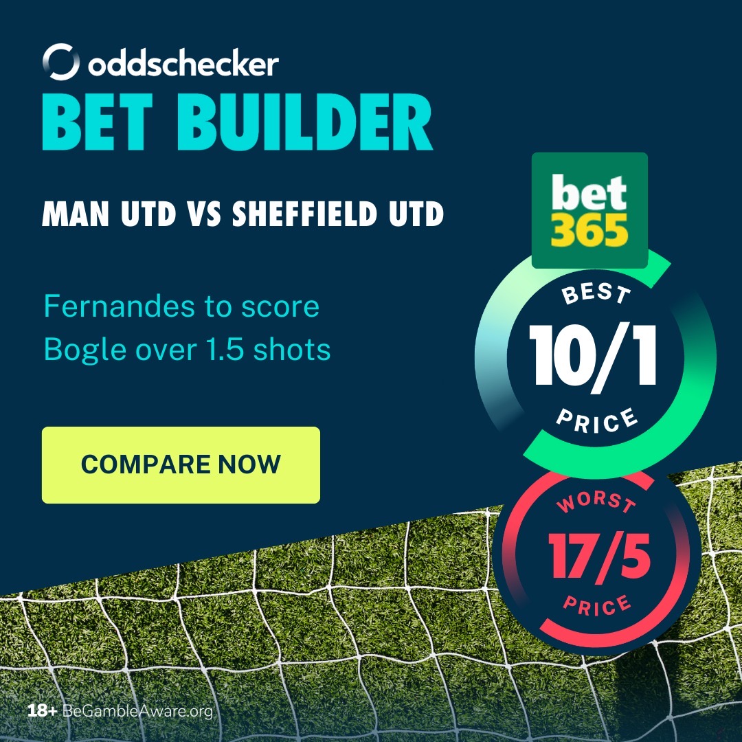 ⚽️ I think this 10/1 shot has a great chance in #MUNSHU tonight. ✅ Best Price - 10/1 ❌ Worst Price - 17/5 📊 Best Price easily sourced using @oddschecker's Bet Builder comparison tool 👉 rb.gy/d0vhwi
