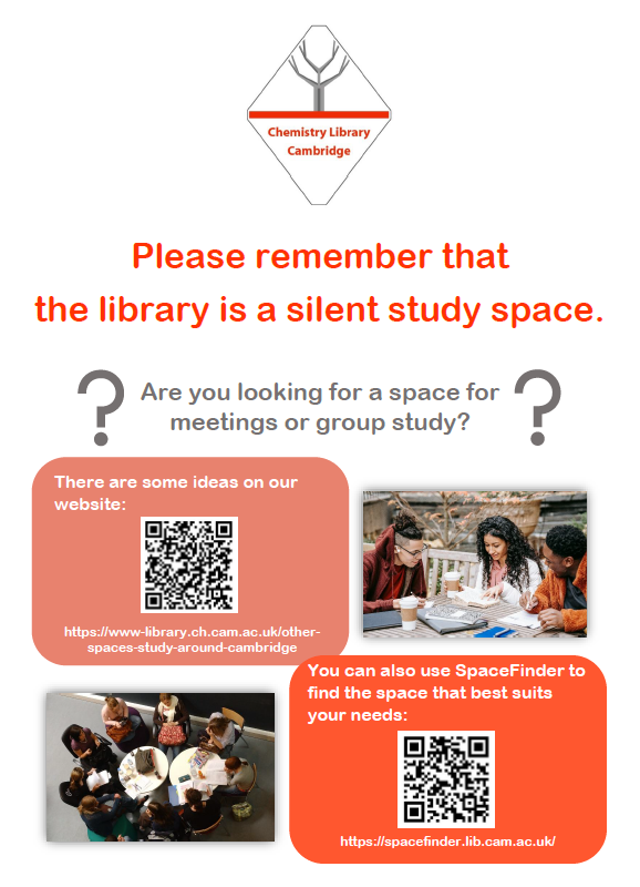 Welcome back to all undergraduates at @ChemCambridge returning this week for the start of Easter term! We expect the library to get very busy in the coming weeks, and want to make sure everyone finds the right space for them.