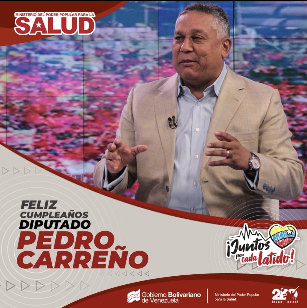 #24Abr | Enviamos nuestras felicitaciones por su cumpleaños al aguerrido Diputado a la Asamblea Nacional, compatriota y amigo Pedro Carreño @PedroCarreno_e. Muchas bendiciones, salud y vida camarada. ¡Venceremos!