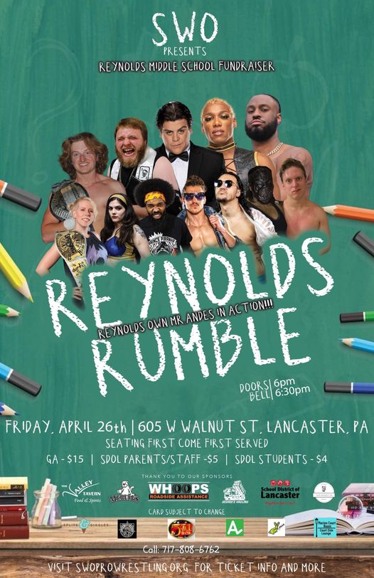 This Friday, @SWOprowrestling presents the Reynolds Rumble in Lancaster, PA dmvprowrestling.com/p/friday-swo-r…