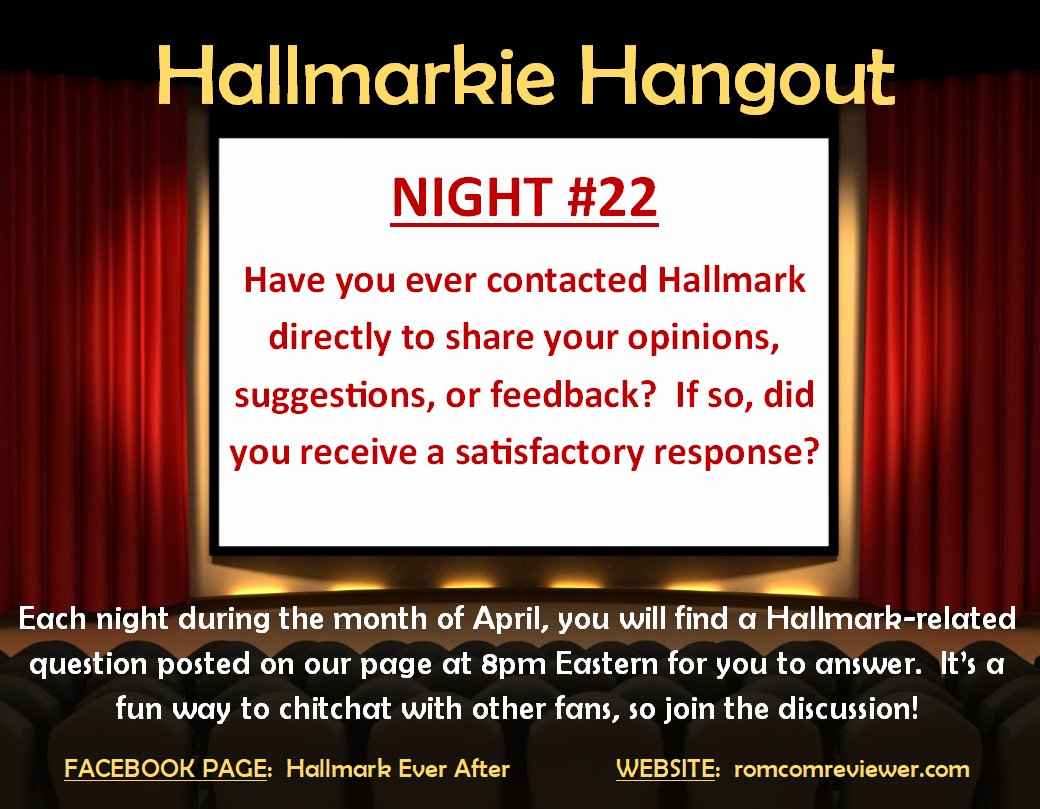 RomComReview1's tweet image. Here's tonight's question.
#Hallmarkies #HallmarkFans #HallmarkGame #HallmarkMovies #HallmarkChannel