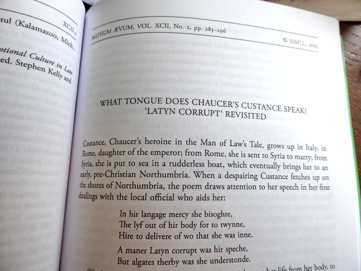 At last have my hands on hard copy of my new Chaucer article in Medium Ævum.