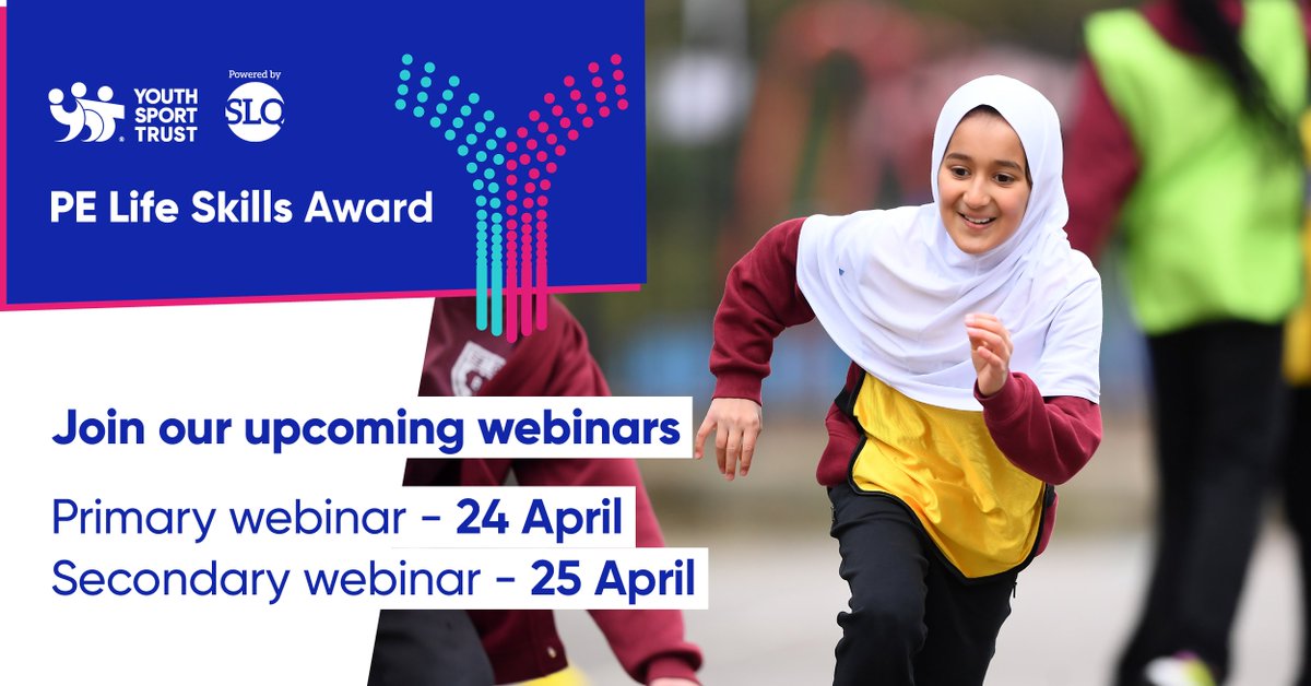 Just a heads up that our primary school focused PE Life Skills Award – all your questions answered webinar takes starts in 30 minutes! 🙌 youthsporttrust.org/pe-life-skills… #PELSA #PE #PhysicalEducation