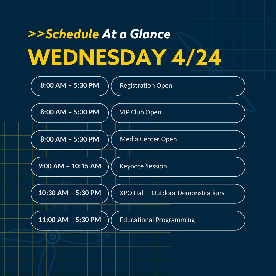 Wednesday's schedule coming at ya > How's your week going so far? bit.ly/3JwP49a #XPO24 #Robotics #AutonomousVehicles #TechEvent